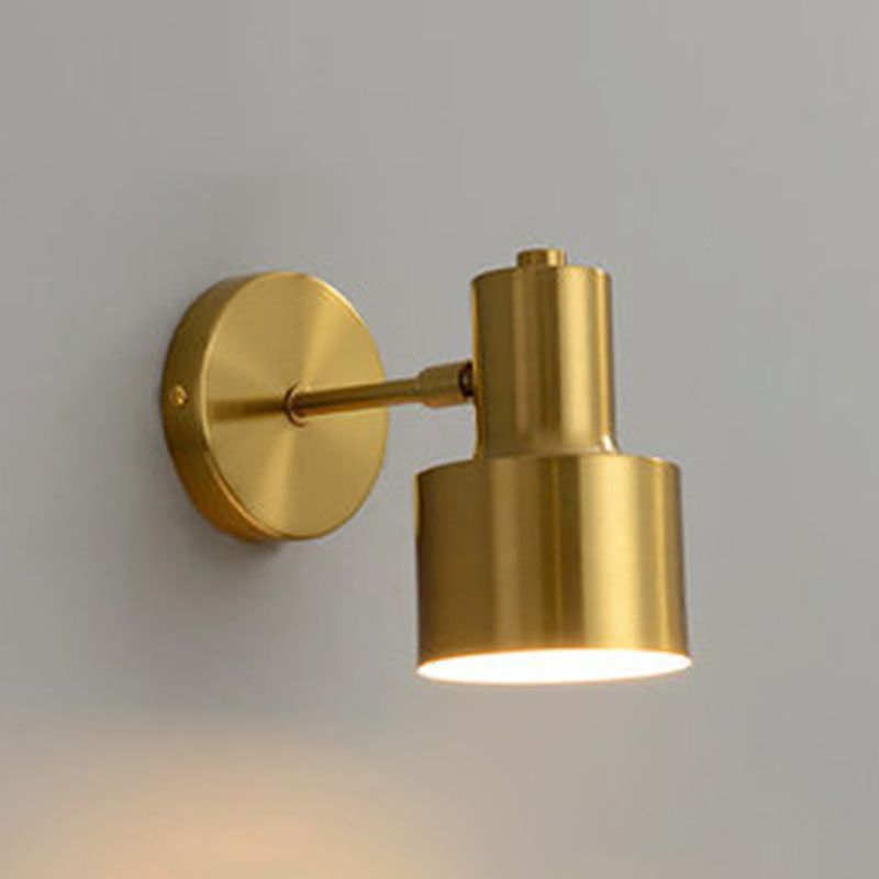Cylindre Lumière murale de salle de bain Métal Mémordial de style moderne Appiculture de lumière en or