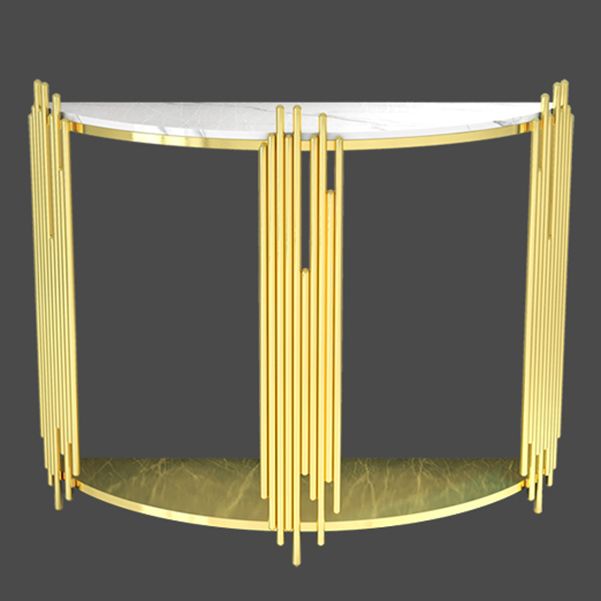 Glam Console Accent Table Antique Finish Sofa Console Table with 2 Shelves