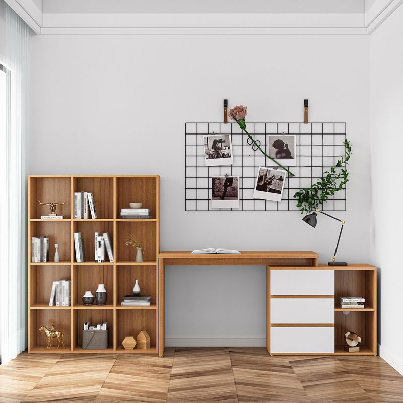 Closed Back Bookshelf Contemporary Style Bookcase for Office Home Study Room