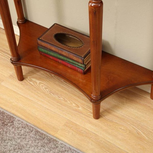 Victorian Wood Console Table Half Moon Console Sofa Table for Hall