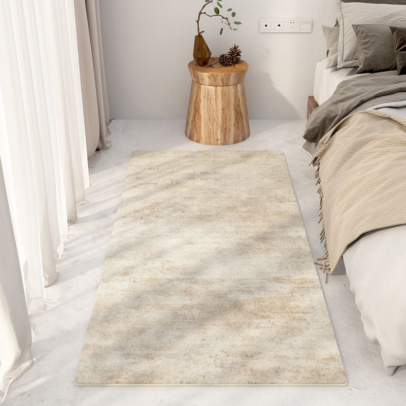 Tapis moderne Beige en Polyester, bloc de couleur, avec support antidérapant, pour la décoration de la maison