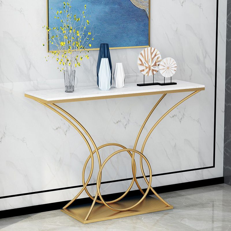 Marble Glam Console Table 31.5" Tall 1-shelf Accent Table for Hall
