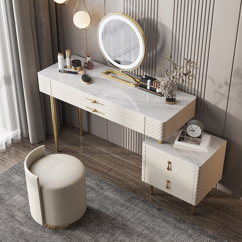 White Makeup Table for Bedroom With Drawer 15.74" W x 31.49" H