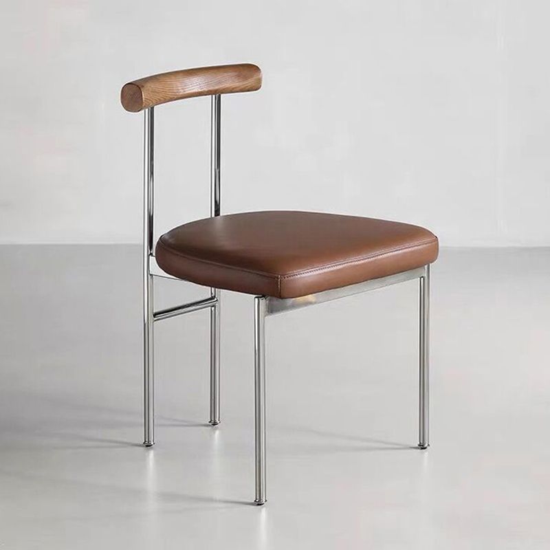 Chaise latérale de salle à manger industrielle en métal, finition mate, chaise latérale arrière avec échelle