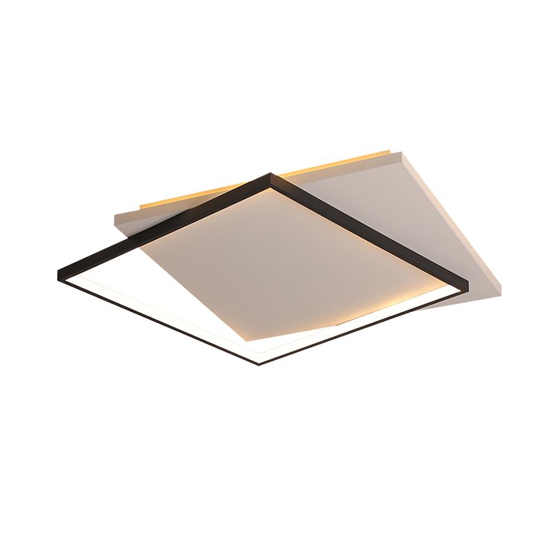 Eenvoud vierkante plafondmontage verlichting acryl woonkamer led spoelbevel in wit zwart