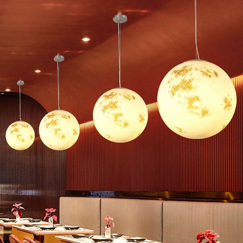 Decoratief 1-licht plafond hanger witte maan hangend licht met acrylschaduw voor restaurant