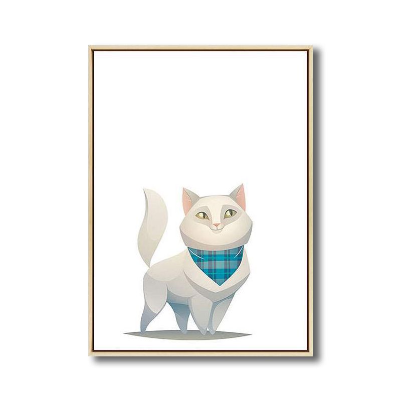 Kids Style Children Painting Animals in Light Color Wall Art Decor, Multiple Sizes