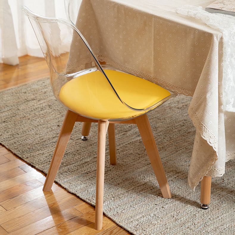 Modern Indoor-Outdoor Chair Transparent Acrylic Side Chair for Dining Room