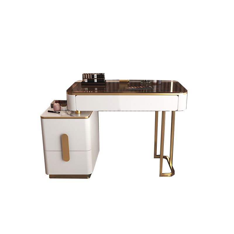 Glam Glass Bedroom Vanity Desk 4 Drawer Vanity Dressing Table
