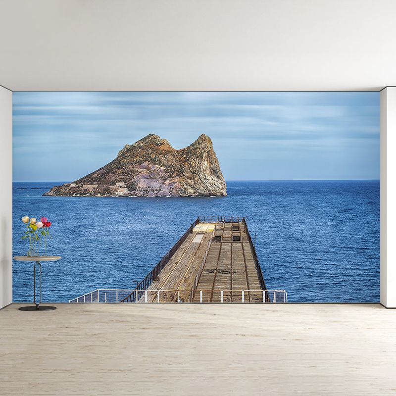 Customized Sea Mural Wall Decor Eco-friendly Wallpaper for Living Room