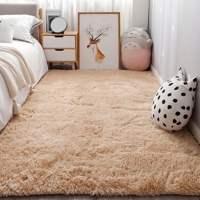 Multi Colored Bedroom Rug Casual Solid Colored Indoor Rug Polypropylene Non-Slip Backing Easy Care Area Carpet