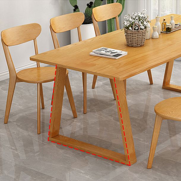 Modern Pine Solid Wood Table Rectangle Table with Double Pedestal Base