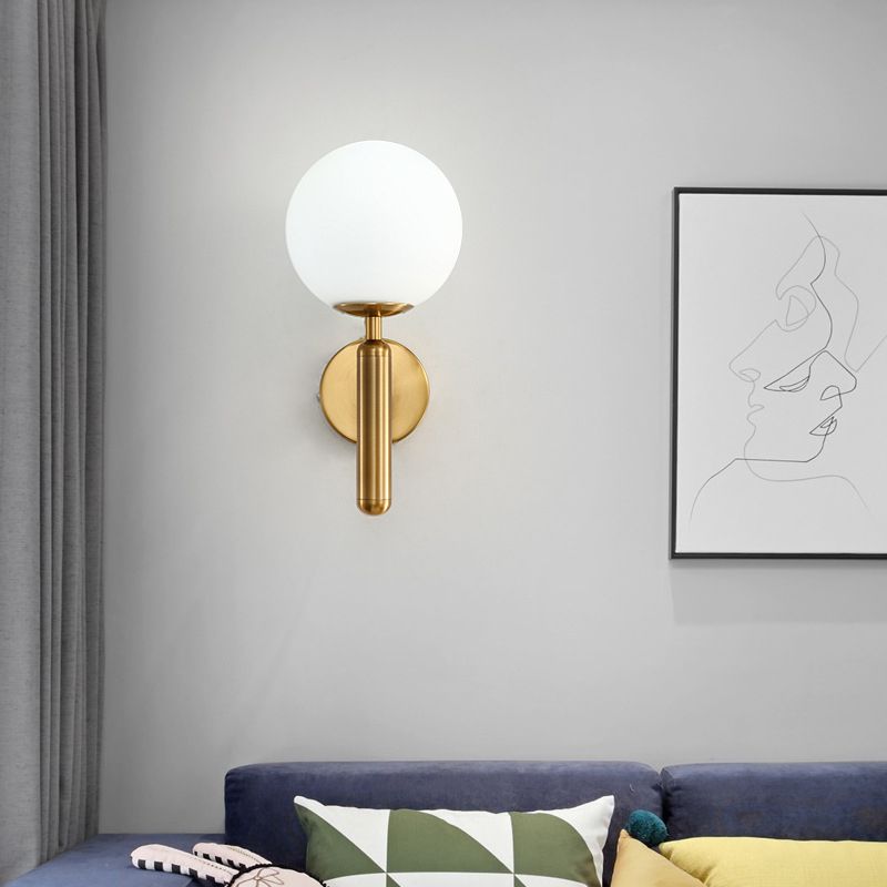 Sphere Shape Glass Sconce Light Modern Style Wall Lamp for Dining Room