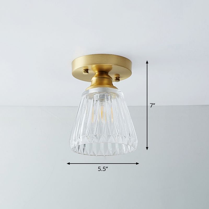 Messing Schaduwrijke Kleine Flushmount Verlichting Landelijke Enkele Badkamer Semi Flush Plafond Licht