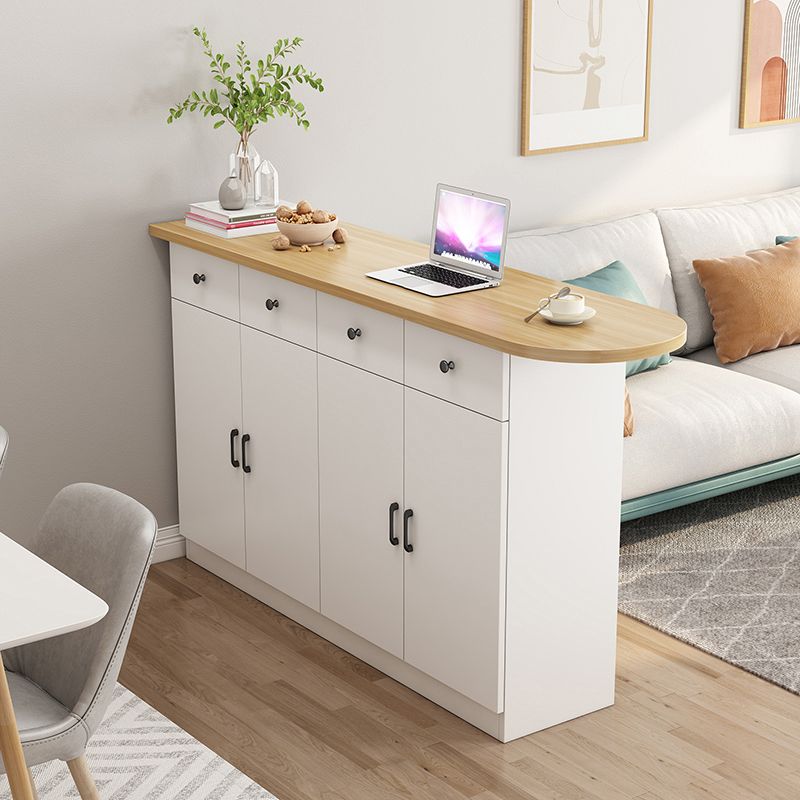 Specialty Contemporary Pub Table with Pedestal Manufactured Wood Bar Table