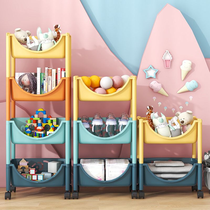 Scandinavian Style Bookcase with Casters Shelf Bookcase for Home and Office