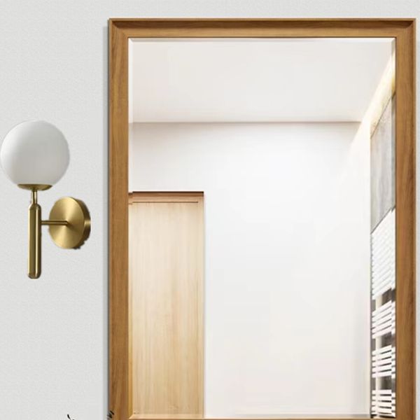 Industrial Bath Vanity Lighting Globe Shaded Golden / Black Vanity Lamp for Bathroom