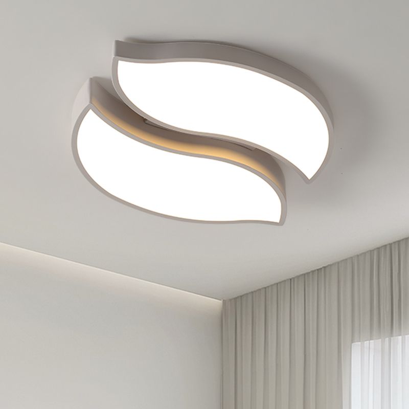 Modern White Ceiling Light LED Ceiling Mount Light with Acrylic Shade for Kid's Room