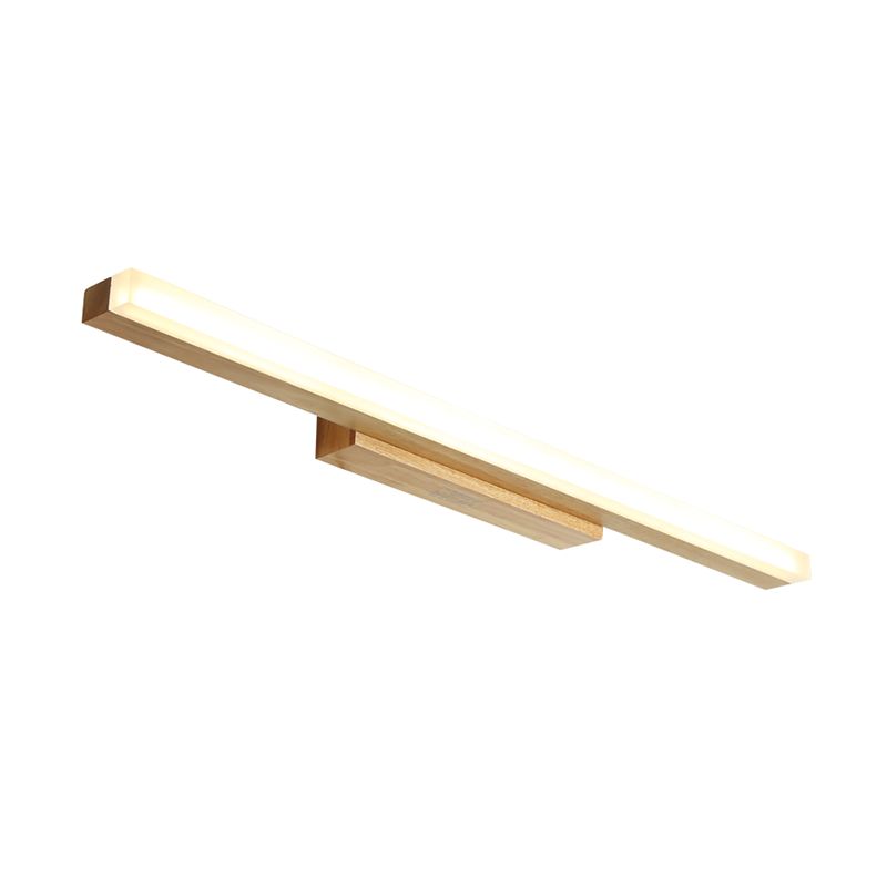 Metal Linear Shade Mirror Wall Lights Modern 1 Head Wall Mount Fixture in Brown