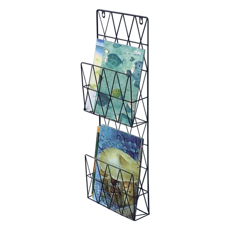 Wall Mounted Bookshelf Contemporary Style Bookcase for Home Study Room