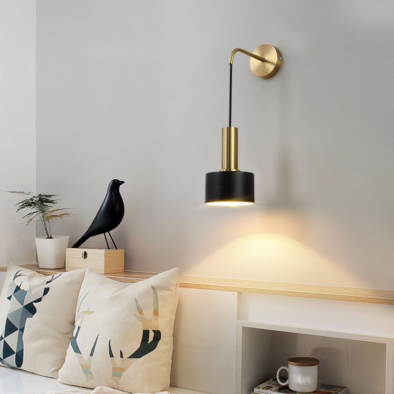 Illuminazione a parete cilindrica illuminazione in stile moderno in metallo fullpy per camera da letto