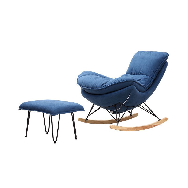 Modern Style Rocker Chair Metal Frame Spindle Cushions Rocker Chair with Ottoman