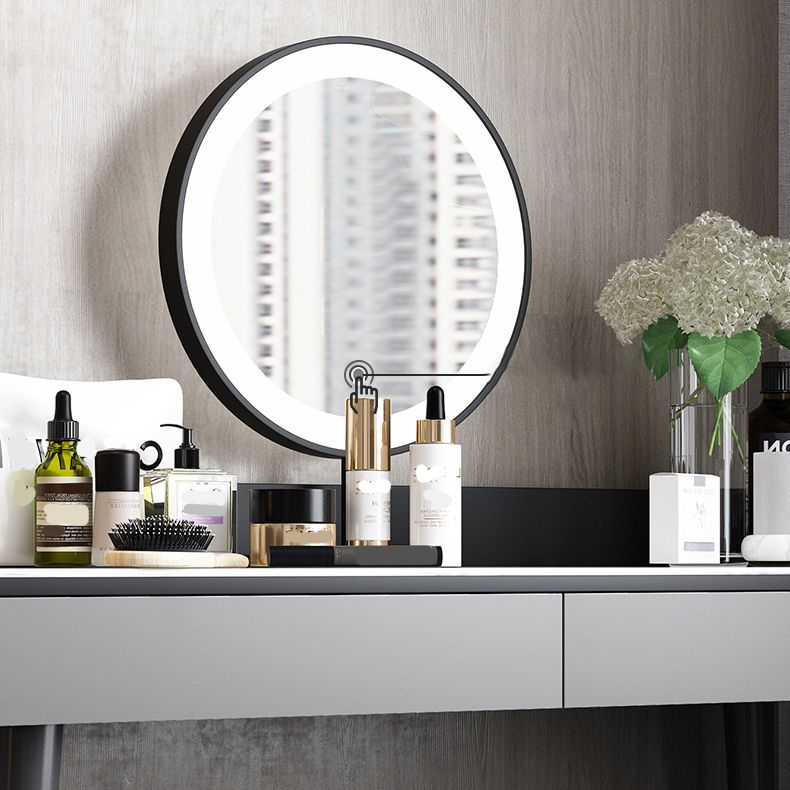 Contemporary Engineered Wood Vanity 37.8" H Vanity Set with Stool