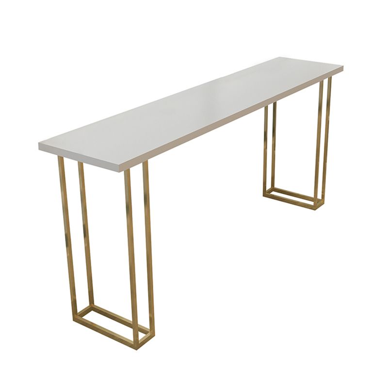 Glam Style Rectangle Bar Table Solid Wood Sled Base Bar Dining Table