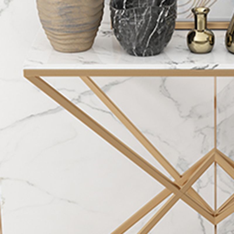 11.8" W Modern Console Accent Table Antique Finish Sofa Console Table in Marble