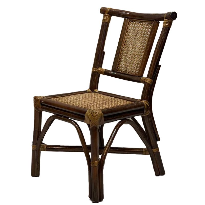 Contemporary Armless Wicker Chair Home Cane Back Dining Chair