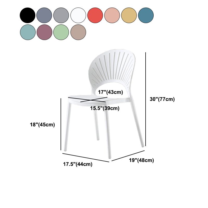 Scandinavian Home Low Back Stool Matte Finish Plastic Barstool