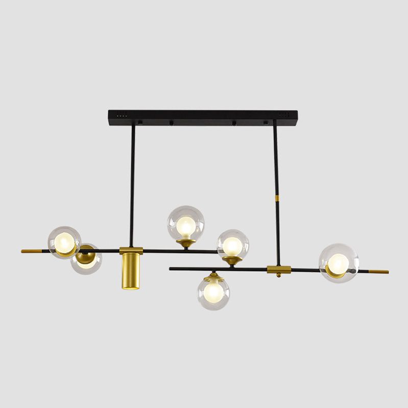 7-Light Modern Kitchen Island Lighting Metal Ceiling Light for Dining Room