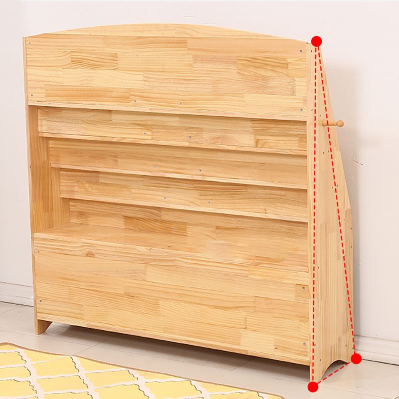 Natural Wooden Shelf Bookcase Pine Closed Back Book Shelf Modern