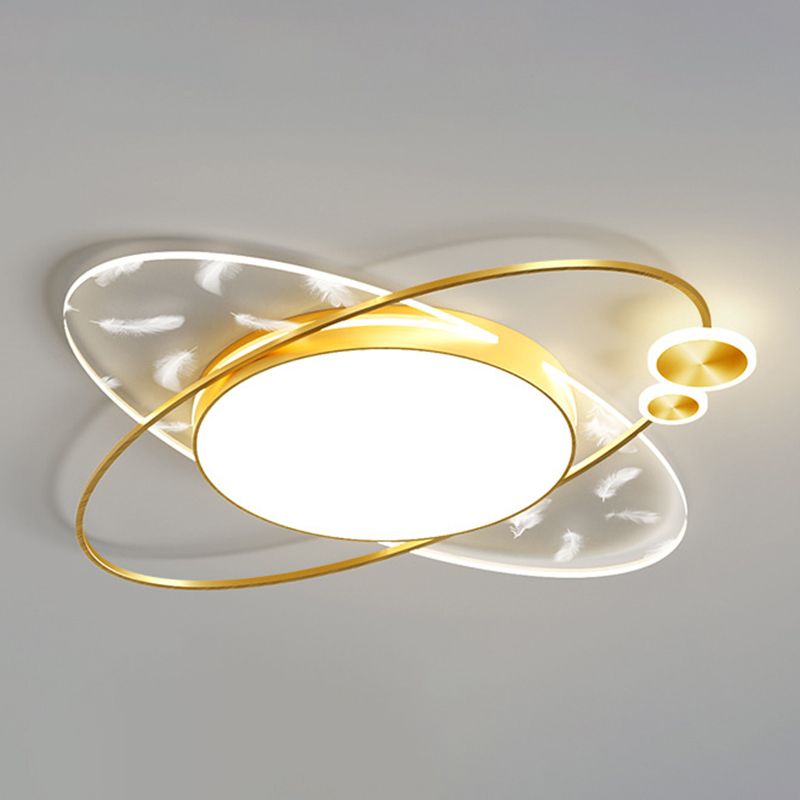 Luminaires de plafond encastrés modernes en acrylique, cercle encastré pour chambre à coucher