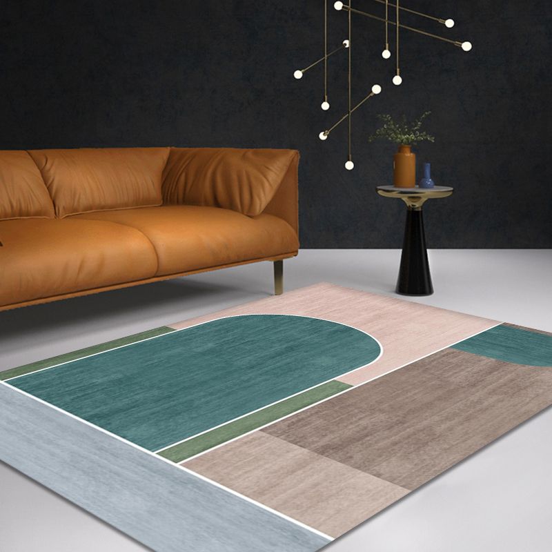 Eigentijdse decoratie indoor tapijt multi-colour kleurblok tapijten polyester wasbaar niet-slip huisdiervriendelijke gebied tapijt