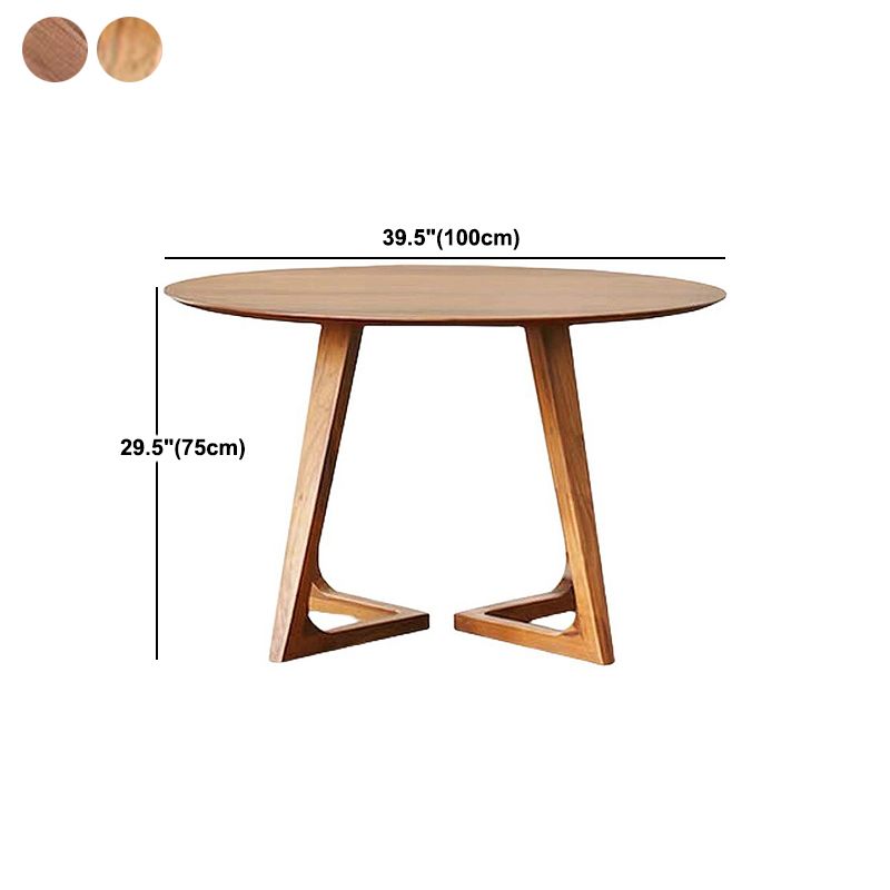 Modernism Single Wood Sled Legs Coffee Table Round Cocktail Table