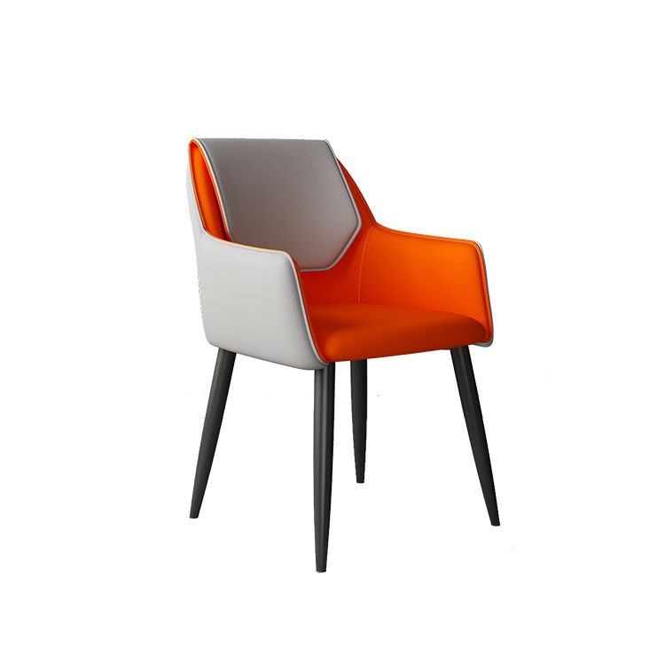 Modern Design Arm Solid Back Side Chairs Leather Dining Side Chair