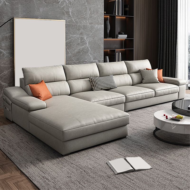 125.98"L x 68.9"W x 35.43"H Modern 5-Seat Fabric Sofa Cushion Back Sectional with Storage
