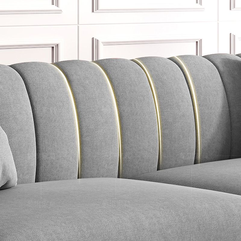 Stationary Living Room Flared Arm Standard Light-grey Modern Sofa