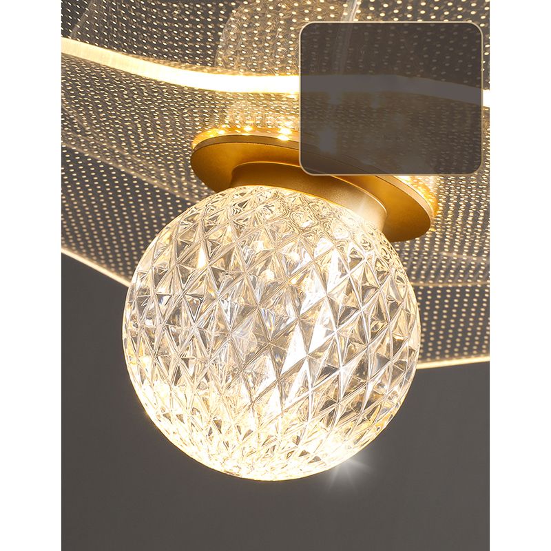 Acrylic Lotus Shaped Suspension Lamp Artistic Minimalist Brass LED Hanging Light for Bedroom
