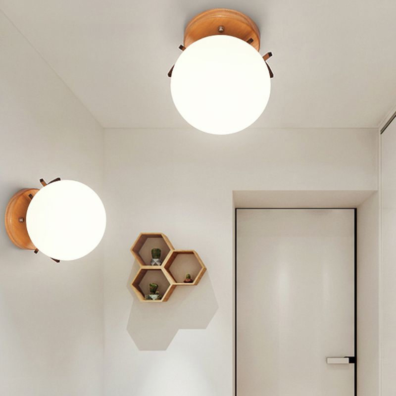 Modern Simple Glass Wall Mount Light Fixture Ball Shape Sconce Lights