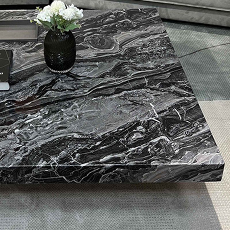 11"H Contemporary Cocktail Table Stone Square Coffee Cocktail Table