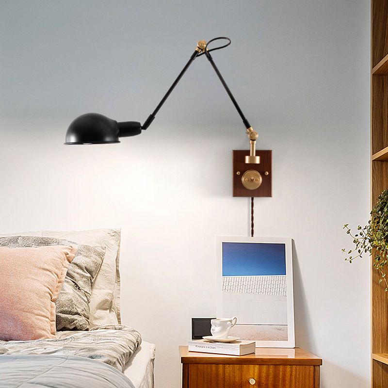 1-Light Wall Lamp Industrial Metal Wall Mounted Lighting for Bedroom