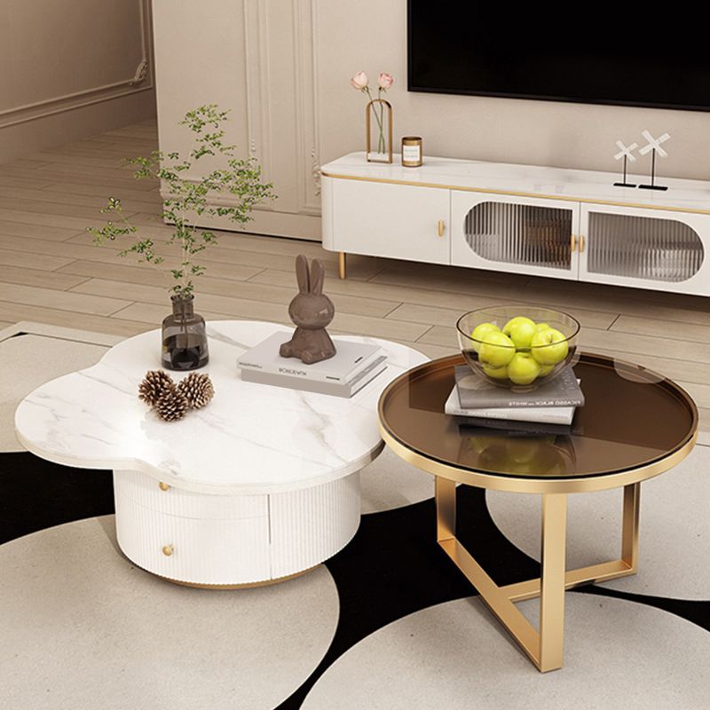 Contemporary Coffee Table Pedestal Slate Coffee Cocktail Table