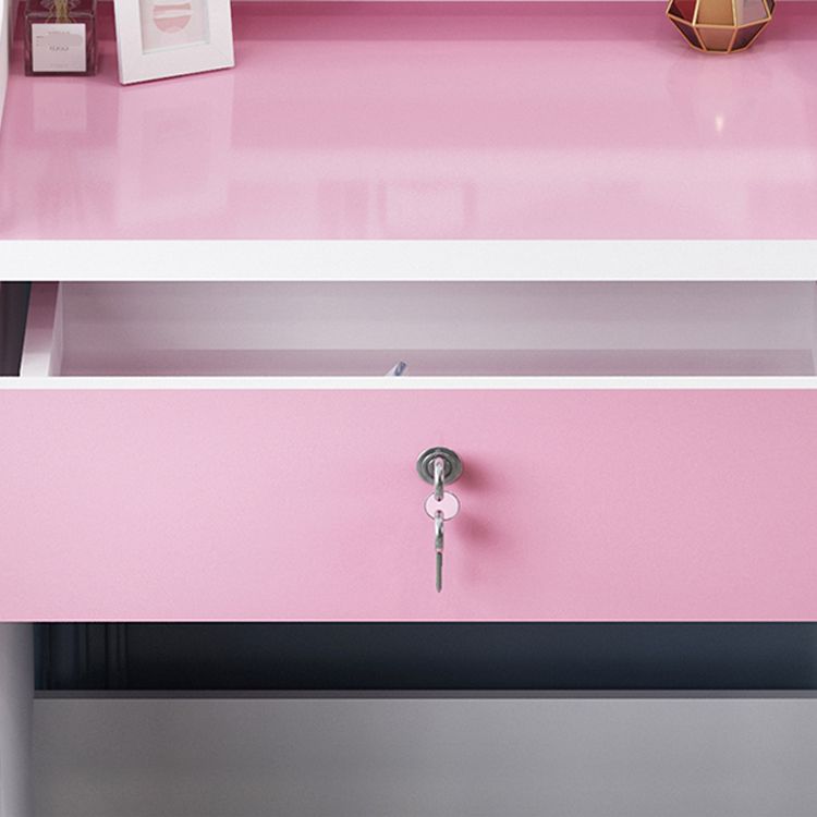 4 Drawers 31.5" Wide Vanity Set Nordic Wood Dressing Table with Stool and Mirror