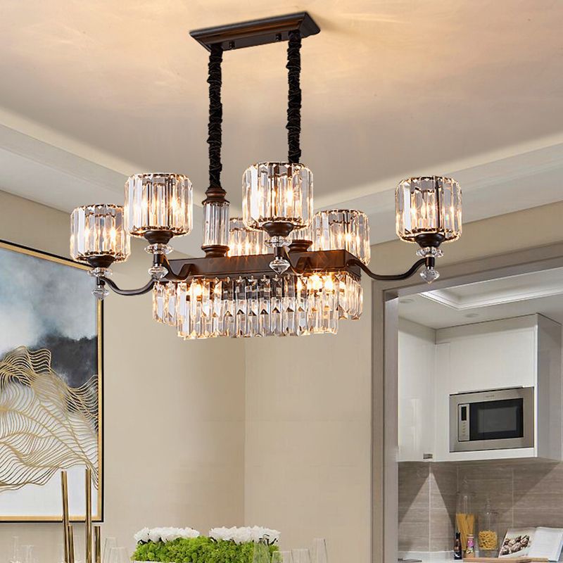 Nordic Style Hanging Lamp Cylinder Shape Island Light Fixture for Dining Room