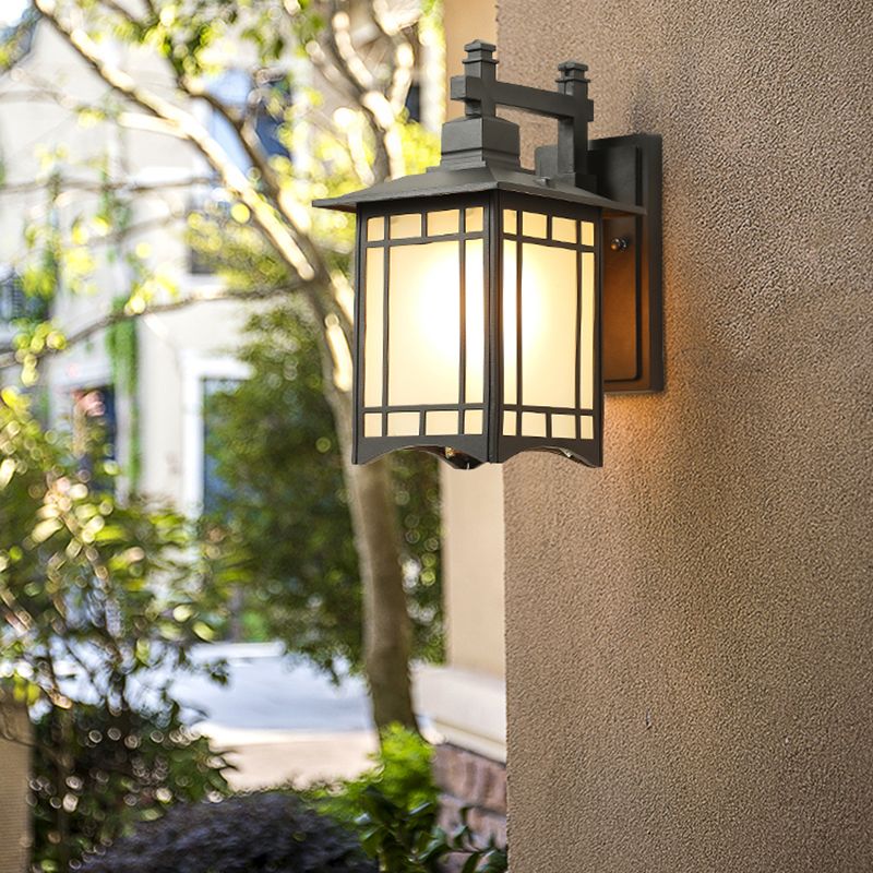 1-Light Rectangular Wall Sconce Modern Simple Style Glass Wall Lighting in Gold