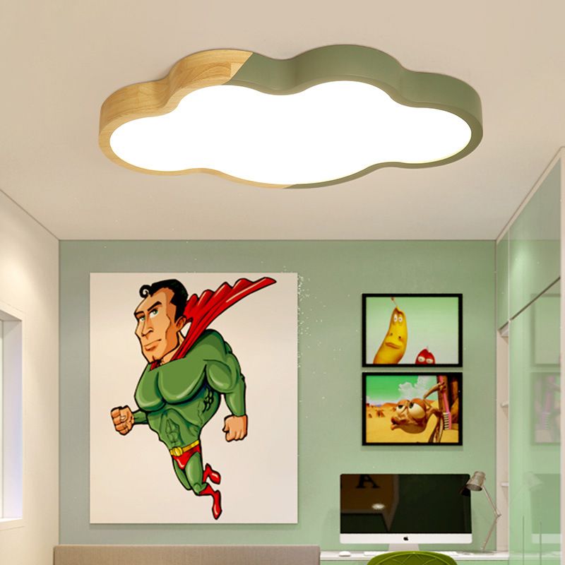 Acrylic Cloud Shape Flush Mount Light Kid Bedroom Nordic Energy Saving LED Ceiling Light