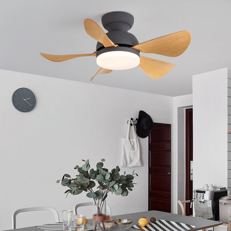 Metal Fan Shape Ceiling Fans Kid Style Single Light Flush Ceiling Fan