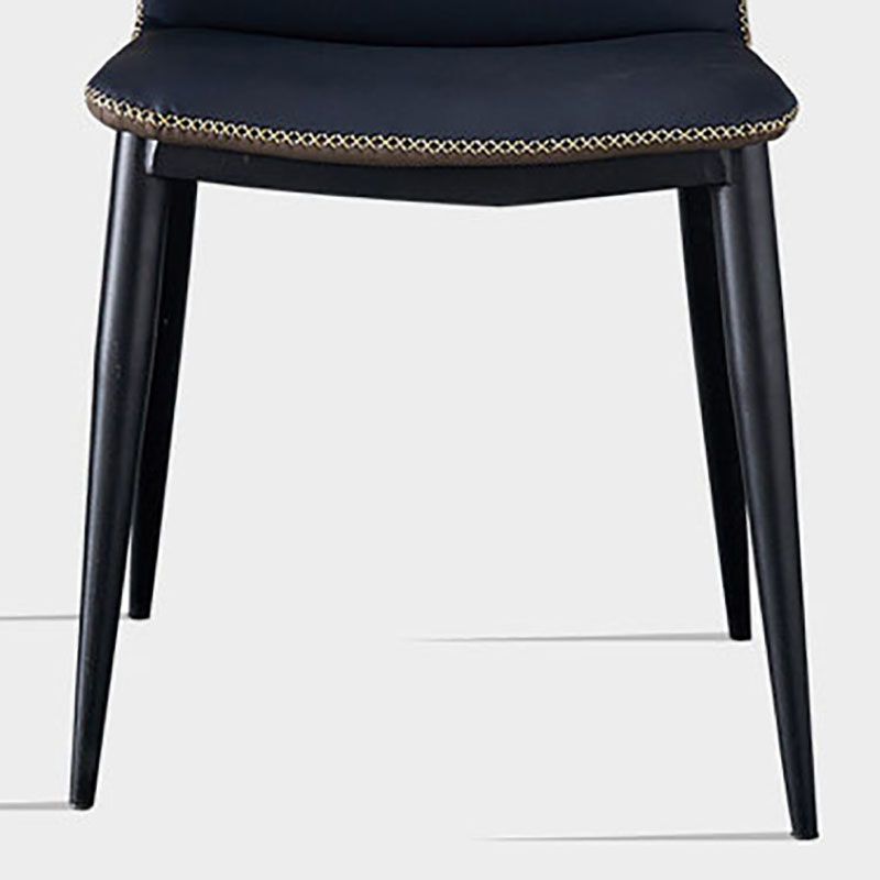 Wingback Parsons Chair Industrial Style Faux Leather Dining Chairs for Kitchen